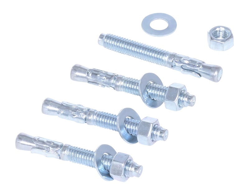 Vestil AS-383-4PK Steel Concrete Sleeve Anchor Bolts 4 Pack 3/8 In. x 3 In. Silver - Image 2